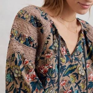 Anthropologie Lenora Lace Blouse Eze Sur Mer